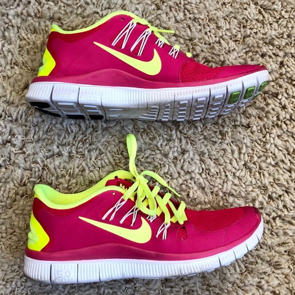 Nike Free Run 5.0 - Neon Pink/Yellow-Green - Picture 2 of 6